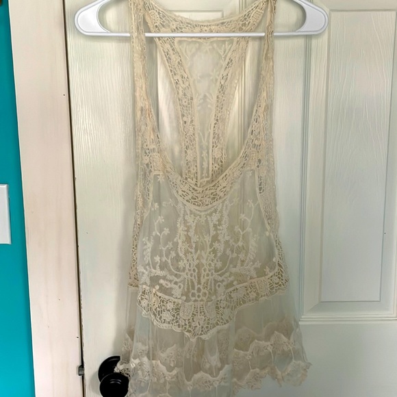 Cream colored beach cover up size medium - Picture 1 of 6